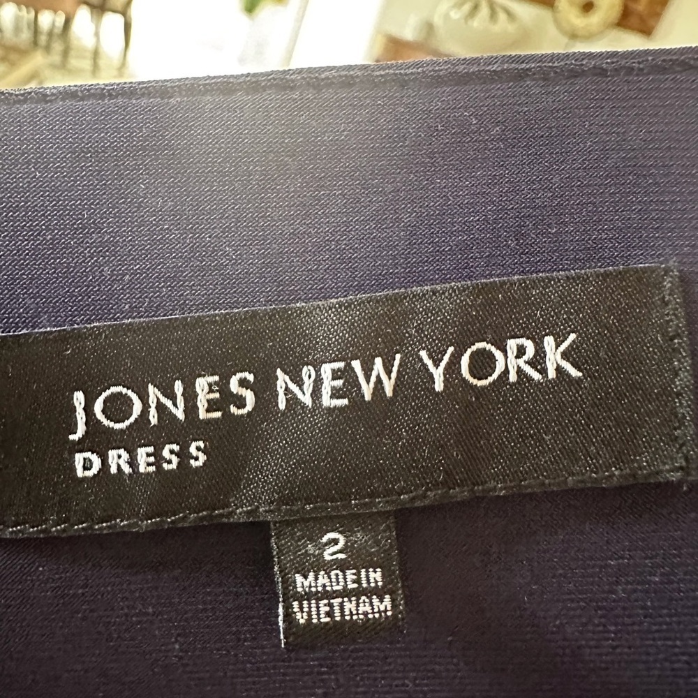 Jones New York Blue Ruched Wrap Midi Dress - Picture 7 of 7